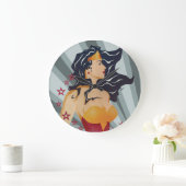 Wonder Woman Retro Profile Sunburst Grote Klok (Huis)