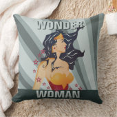 Wonder Woman Retro Profile Sunburst Kussen (Deken)