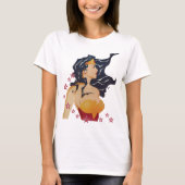Wonder Woman Retro Profile Sunburst T-shirt (Voorkant)