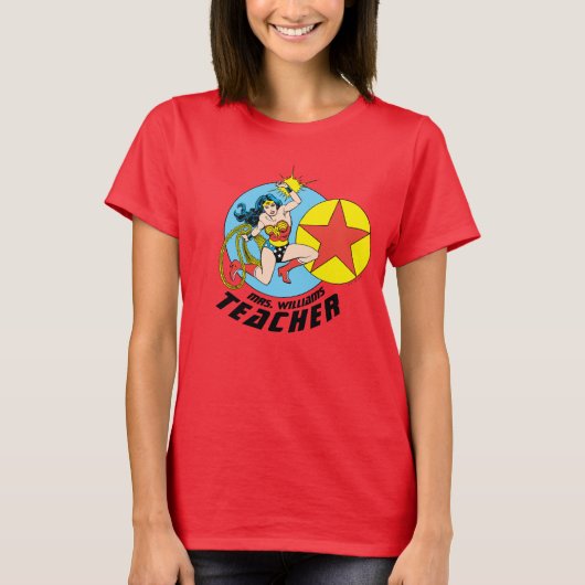 Wonder Woman Rode Ster Leraar T-shirt (Voorkant)