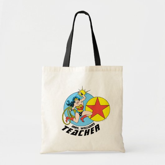 Wonder Woman Rode Ster Leraar Tote Bag (Voorkant)