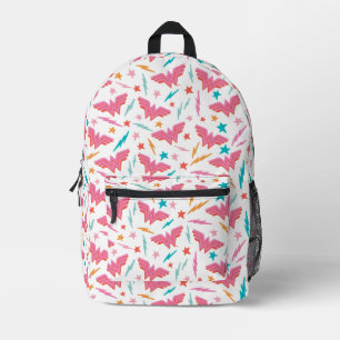 Wonder Woman Roze Logo en Bliksem Patroon Bedrukte Rugzak