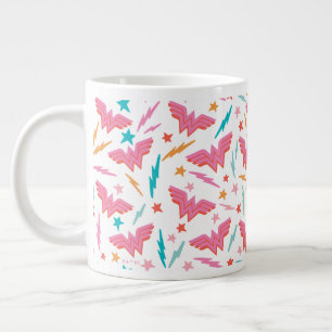 Wonder Woman Roze Logo en Bliksem Patroon Grote Koffiekop