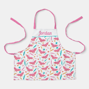 Wonder Woman Roze Logo en Bliksem Patroon Schort