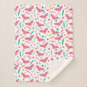 Wonder Woman Roze Logo en Bliksem Patroon Sherpa Deken