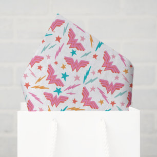 Wonder Woman Roze Logo en Bliksem Patroon Tissuepapier