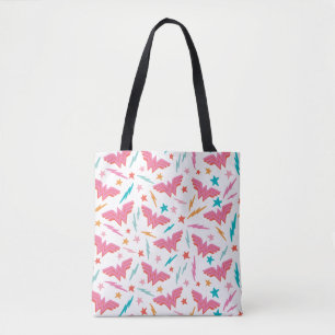 Wonder Woman Roze Logo en Bliksem Patroon Tote Bag