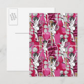 Wonder Woman roze Patroon Briefkaart (Voorkant / Achterkant)