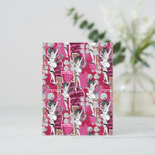 Wonder Woman roze Patroon Briefkaart (Staand voorkant)