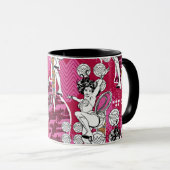 Wonder Woman roze Patroon Mok (Voorkant rechts)