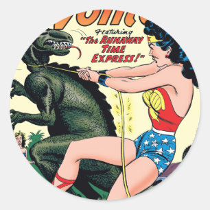 Wonder Woman Runaway Time Express Ronde Sticker