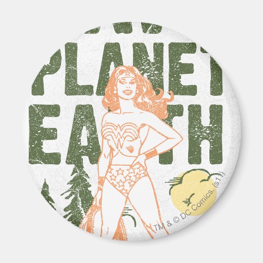 Wonder Woman Save Planet Earth Magneet (Voorkant)