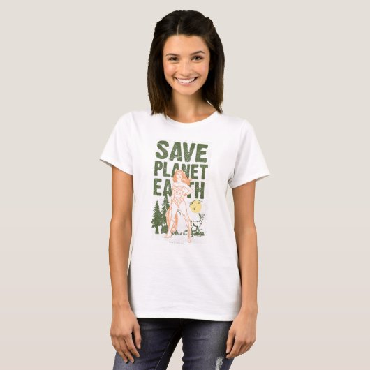 Wonder Woman Save Planet Earth T-shirt (Voorkant volledig)