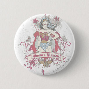 Wonder Woman Schietende sterren Ronde Button 5,7 Cm