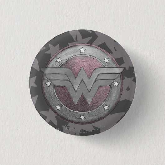 Wonder Woman Shield Pattern Ronde Button 3,2 Cm (Voorkant)