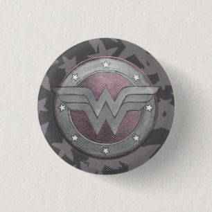 Wonder Woman Shield Pattern Ronde Button 3,2 Cm