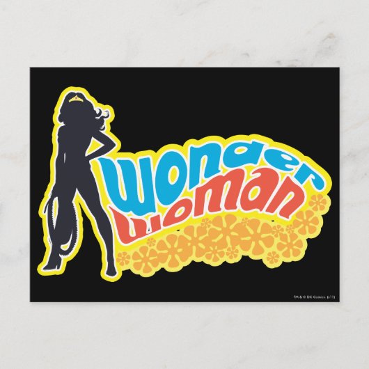 Wonder Woman Silhouette Briefkaart (Voorkant)