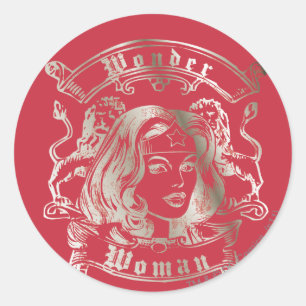 Wonder Woman Silver Ronde Sticker