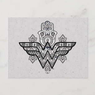 Wonder Woman Spiritueel Paisley Hamsa Logo Briefkaart