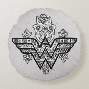 Wonder Woman Spiritueel Paisley Hamsa Logo Rond Kussen