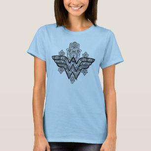 Wonder Woman Spiritueel Paisley Hamsa Logo T-shirt