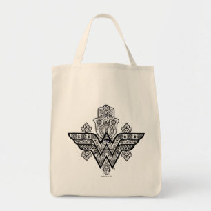 Wonder Woman Spiritueel Paisley Hamsa Logo Tote Bag