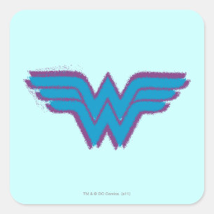 Wonder Woman Spray Paint Logo Vierkante Sticker