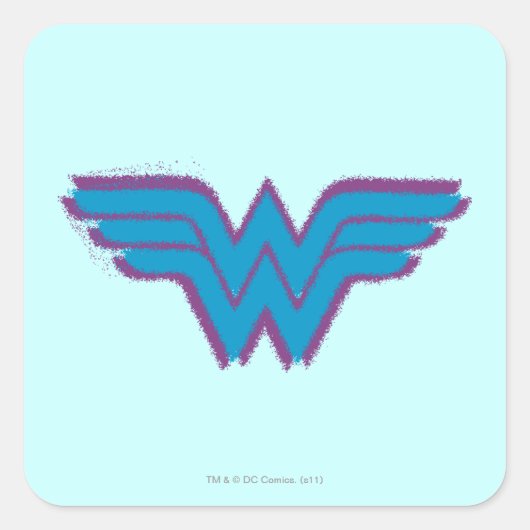 Wonder Woman Spray Paint Logo Vierkante Sticker (Voorkant)