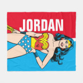 Wonder Woman Standing Fleece Deken (Voorkant (Horizontaal))