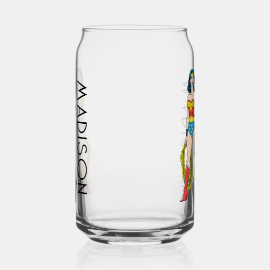 Wonder Woman Standing | Jouw namen toevoegen Blikvorm Glas (Rechts)