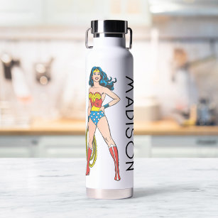 Wonder Woman Standing | Jouw namen toevoegen Waterfles