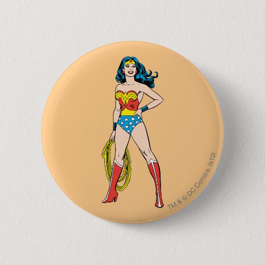 Wonder Woman Standing Ronde Button 5,7 Cm (Voorkant)