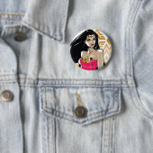 Wonder Woman Sterkte Ronde Button 5,7 Cm (In situ)