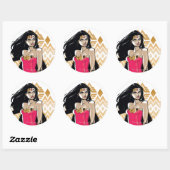 Wonder Woman Sterkte Ronde Sticker (Vel)