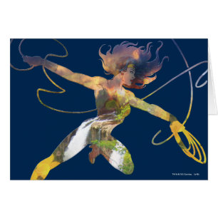 Wonder Woman Sunset Waterfall Silhouette