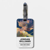 Wonder Woman Sunset Waterfall Silhouette Bagagelabel (Achterkant verticaal)