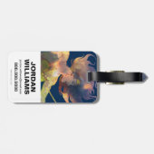 Wonder Woman Sunset Waterfall Silhouette Bagagelabel (Achterkant horizontaal)