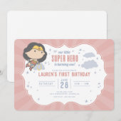 Wonder Woman | Super Hero First Birthday Kaart (Voorkant / Achterkant)