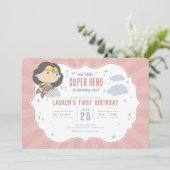 Wonder Woman | Super Hero First Birthday Kaart (Staand voorkant)