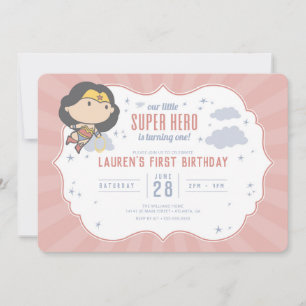 Wonder Woman   Super Hero First Birthday Kaart