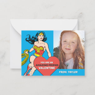 Wonder Woman Super Vriend   VALENTIJNSDAG Notitiekaartje