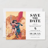 Wonder Woman & Superman Save the Date Invitation Kaart (Voorkant)