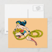 Wonder Woman Swingelt Lasso links Briefkaart (Voorkant / Achterkant)
