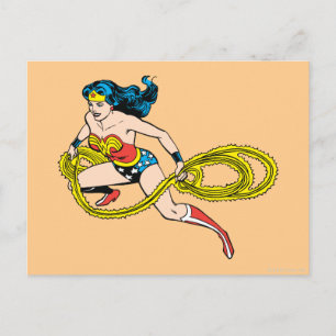 Wonder Woman Swingelt Lasso links Briefkaart