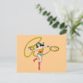 Wonder Woman Swinging Lasso Briefkaart (Staand voorkant)