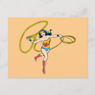 Wonder Woman Swinging Lasso Briefkaart