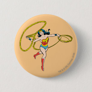 Wonder Woman Swinging Lasso Ronde Button 5,7 Cm
