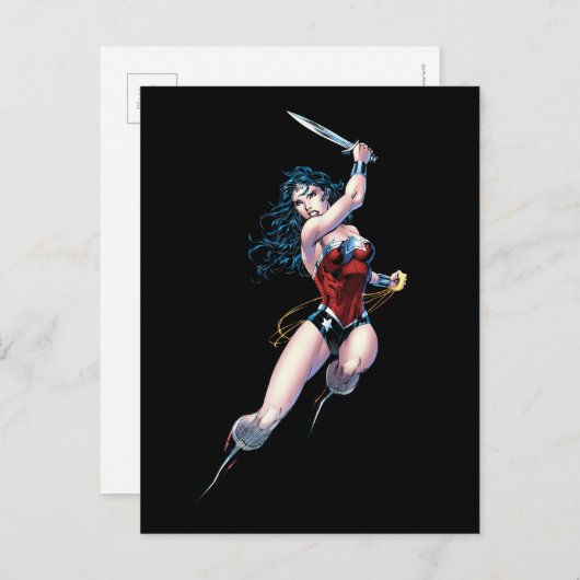 Wonder Woman Swinging Sword Briefkaart (Voorkant / Achterkant)