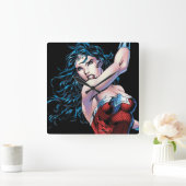 Wonder Woman Swinging Sword Vierkante Klok (Huis)