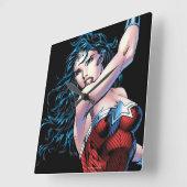 Wonder Woman Swinging Sword Vierkante Klok (Hoek)